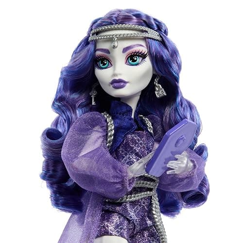 Monster High Spectra Vondergeist Doll with Pet Ferret Rhuen and Accessories like Backpack, Tablet, Snacks and More, HXH77 thumbnail 3