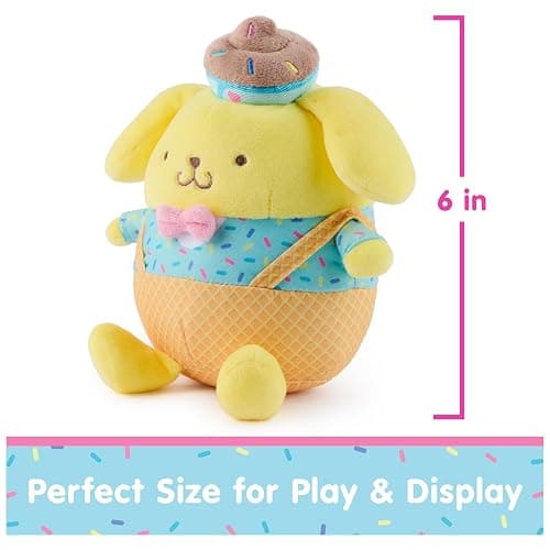 GUND Sanrio Hello Kitty and Friends Pompompurin Ice Cream Plush, Stuffed Animal for Ages 1 and Up, Yellow, 6” thumbnail 3