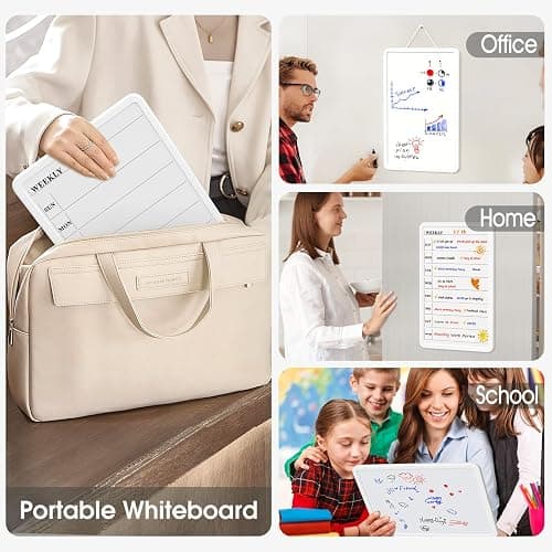 MaxGear Weekly Dry Erase Calendar Board, 11" x 17" Magnetic Whiteboard | Double-Sided Wall Planner: Weekly Calendar on One Side, Blank Whiteboard on The Other, Includes 3 Color Markers and Magnets thumbnail 6