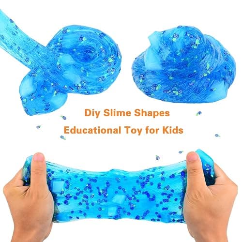MKAKJWAW 7OZ Blue Clear Slime Jelly Cube Crystal Putty Non-Sticky Premade Stress Relief Toys Holiday Birthday Gifts Party Favor for Girls Boys thumbnail 4