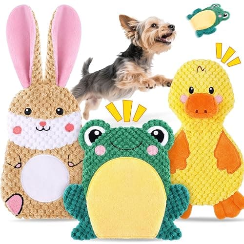 XIUGOAL Dog Toys to Keep Them Busy, 3 Pack No Stuffing Interactive Dog Toys with Crinkle, Squeaky Puppy Chew Toys for Small, Medium Breeds - Image 1