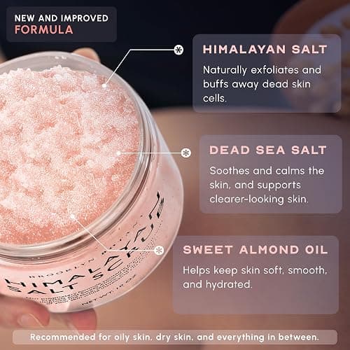 Brooklyn Botany Himalayan Salt Body Scrub - Moisturizing and Exfoliating Body, Face, Hand, Foot Scrub - Fights Stretch Marks, Fine Lines, Wrinkles - Great Gifts for Women & Men - 10 oz thumbnail 7