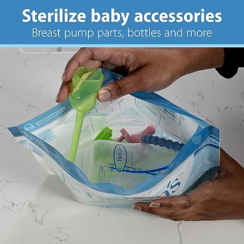 Dr. Brown’s Microwave Steam Steriliser Bags for Baby Bottles, Travel Steriliser, Reusable Steriliser Bags, Hospital-Grade Sterilising Bags, 5-ct thumbnail 7