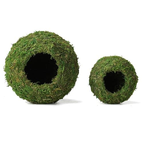 USMOLA Mossy Caves, Artificial Green Moss Caves Hide for Pet Reptile Frogs and Snakes, Terrarium & Vivarium Decor, Crested Gecko Tank Decor (4" - Woodland Green) thumbnail 3