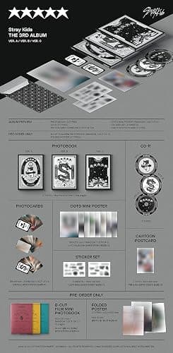 Stray Kids 5-STAR, The 3rd Album, CD + Photo Book + Mini Poster on Pack + Photo Card (Standard C Version) thumbnail 3