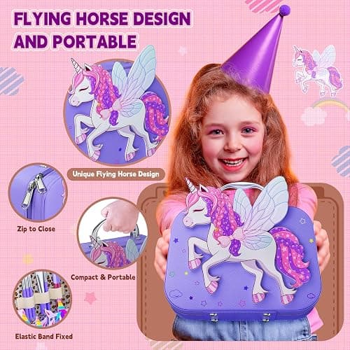 Beayuck Kids Makeup Kit for Girls - Girls Makeup Kit Toys, Real Washable Cosmetic Set with Storage Case, Kids Play Makeup Set for Christmas Birthday Gift 3 4 5 6 8 10 11 12+ Years Old, Purple thumbnail 3