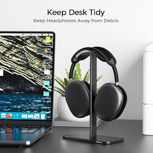 MaGrnce Headphone Stand for Airpods Max with Sleep Mode Aluminum Headphone Holder with Anti-Slip Base & Protective Leather Pad for Home/Game Room/Shop Headphone Storage/Display (Dark Grey) thumbnail 6