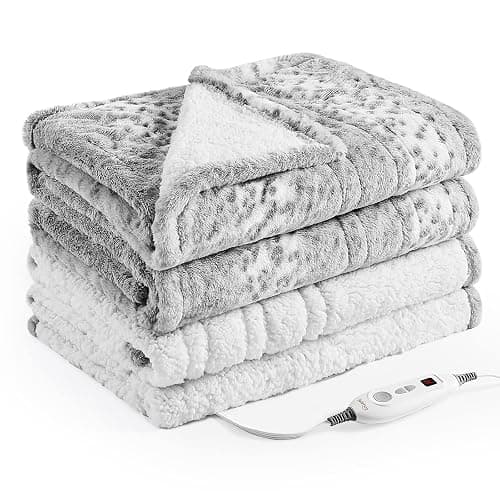 Bearhug Electric Heated Throw Blanket 50" x 60", Reversible Faux Fur & Sherpa, 6 Heating Levels & 4H Auto Off, Over-Heat Protect, ETL Certification, Machine Washable thumbnail 7