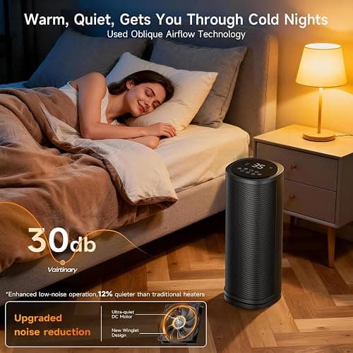 Electric Space Heater for Home, 1800W Fast Heating PTC Portable Heaters with Thermostat and Remote, 12H Timer, Overheating Protection, 60° Oscillation, Room Ceramic Heater for Office Bedroom Home thumbnail 6