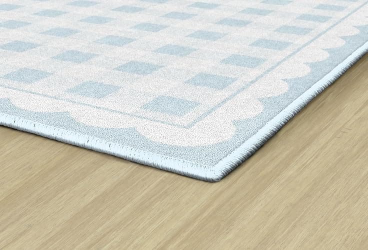 Flagship Carpets Pretty in Pink Light Blue Gingham Educational Area Rug for Kids Room, Children's Classroom Rug for Teaching and Playroom, 5' X 7'6" - Light Blue thumbnail 3