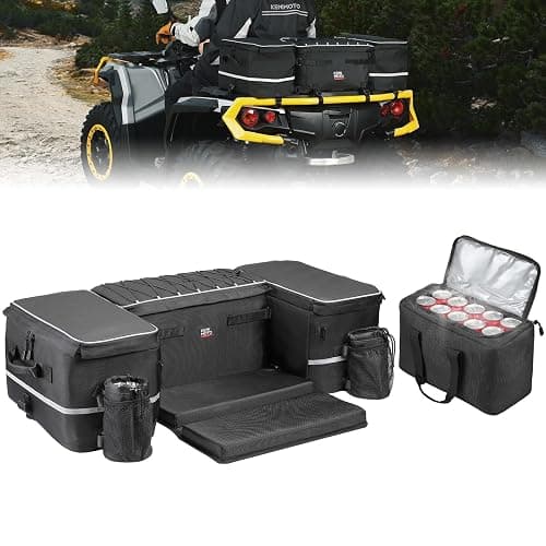 KEMIMOTO ATV Storage Bags, 71L ATV Rear Seat With Storage, 4 Wheeler Cargo Bag with Cooler, Removable Cushion, Fits Most ATVs with Rear Rack, Compatible with Polaris Grizzly Can-Am - Image 1