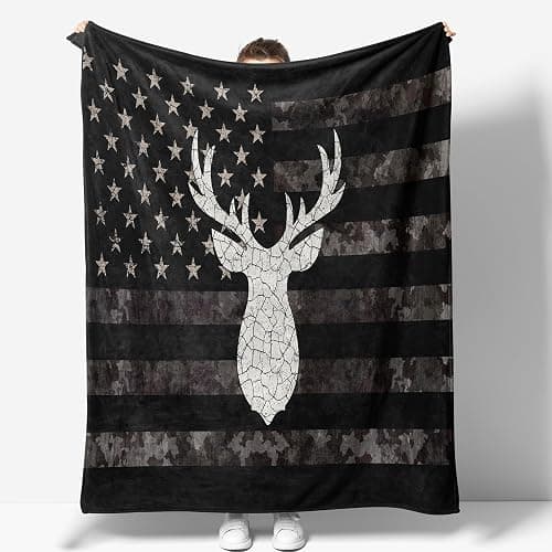 American Flag Deer Blanket Gifts for Boys Men Women Girls Birthday Christmas Valentine Presents US Flag Theme Decor Bedroom Living Room Couch Sofa Bed Soft Cozy Kids Adults Teen Fleece Throws 60"x50" thumbnail 3