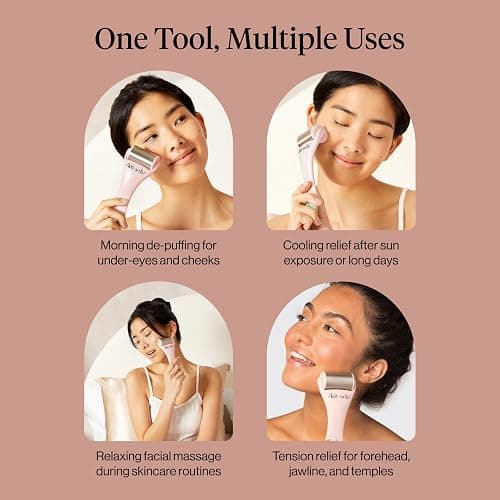 Kitsch Ice Roller for Face – Stainless Steel Ice Face Roller to Reduce Puffiness, Redness & Headaches – Cooling Facial Roller for Skin Care, Irritation Relief & Spa-Like Experience at Home-Pink thumbnail 7