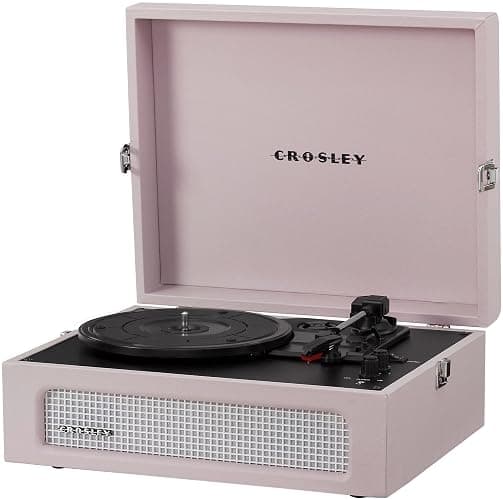 Crosley CR8017B-AM Voyager Vintage Portable Vinyl Record Player Turntable with Bluetooth in/Out and Built-in Speakers, Amethyst thumbnail 6