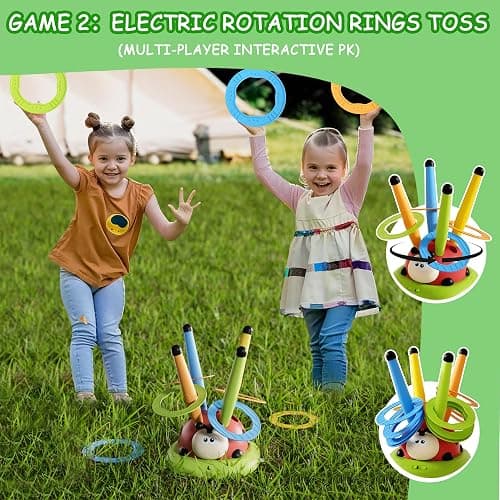 Pobaiyi 5 in 1 Musical Jump Toys, Toss Ring Game Stomping Launch Rocket Launcher for Kids, Obstacle Avoidance & Jump Squating Toy Games Remote Control Outdoor & Indoor Toys for Ages 4-8 8-13 thumbnail 5