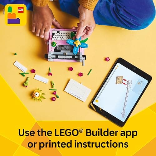 LEGO Creator 3 in 1 Typewriter with Flowers - Building Toy with 3 Building Options, Typewriter, Flowerpot with Pen & Notebook, or Keytar - Gift Idea for Birthdays - 31169 thumbnail 7