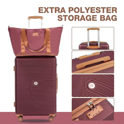 Amalodie 6-Piece Hardcase Luggage Sets 16" 20“24”28“ | ABS+PC Suitcases with Double Spinner Wheels,TSA Lock,Underseat Duffel Bag thumbnail 7