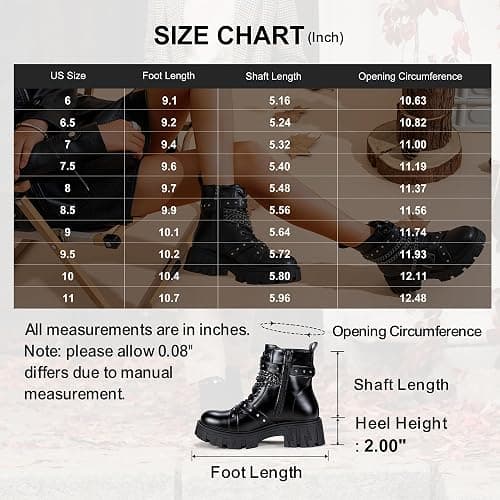 Jeossy Women's 9620 Chelsea Combat Boots, Platform Ankle Boots Chunky Heel, Fashion Lug Sole Slip on Booties with Elastic Band thumbnail 7