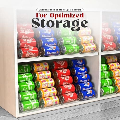 Utopia Kitchen Soda Can Organizer and Dispenser for Refrigerator/Pantry - Durable Can Storage Organizer Fridge & Kitchen Organization - (Clear, Set of 2) thumbnail 6