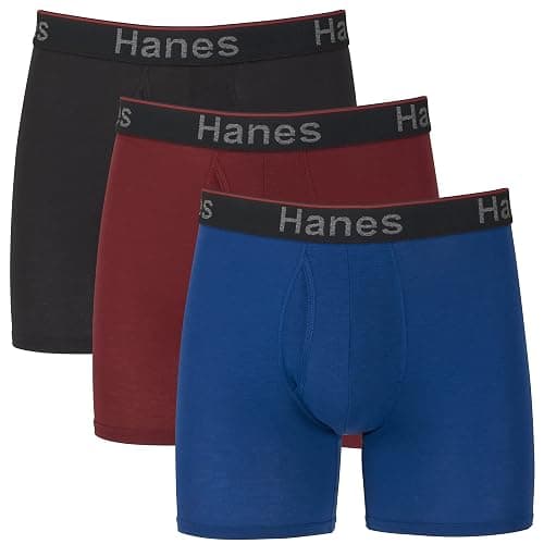Hanes Men's Anti-Chafing Underwear Pack, 3-Pack, Total Support Pouch Moisture-Wicking Boxer Briefs, Trunks, or Long Leg - Image 1