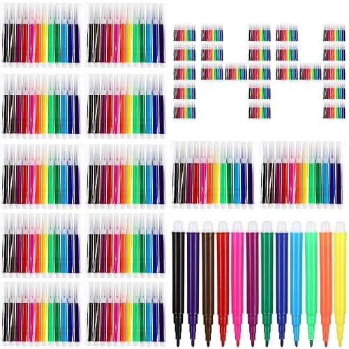 Watersay 144 Pcs Mini Markers Bulk, 3.4 Inch Colored Markers,12 Colors | Portable 3.4" Short Pen for Travel Office, Vibrant Watercolor Ink, Ideal for Adult School Art Projects, Multicolor Assorted - Image 1