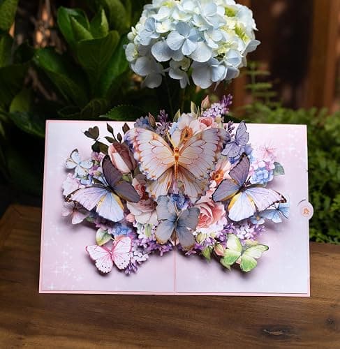 PALOX CRAFTS - Butterfly Garden 3D Pop-Up Greeting Card – Elegant Floral Pop-Up Card for Birthday, Mother’s Day, Wedding, Anniversary thumbnail 6