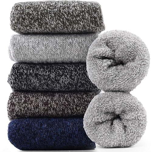 Jeasona Wool Hiking Socks for Women Warm Winter Thermal Thick Socks for Cold Weather Cozy Gifts for Women Mom 5 Pairs - Image 1