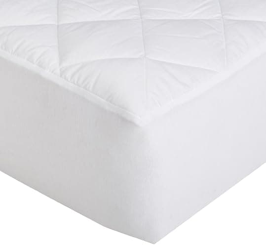 Amazon Basics Hypoallergenic Quilted Mattress Topper Pad, 18 Inches Deep, Twin XL, White thumbnail 4