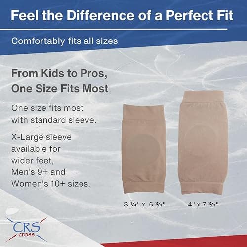 CRS Cross Ankle Malleolar Gel Sleeves. One Pair of Premium Padded Skate Socks to Cushion and Protect Ankle Bone for Figure Skating, Hockey, Inline, Roller, Skiing or Boots. (One Size Fits Most) thumbnail 4