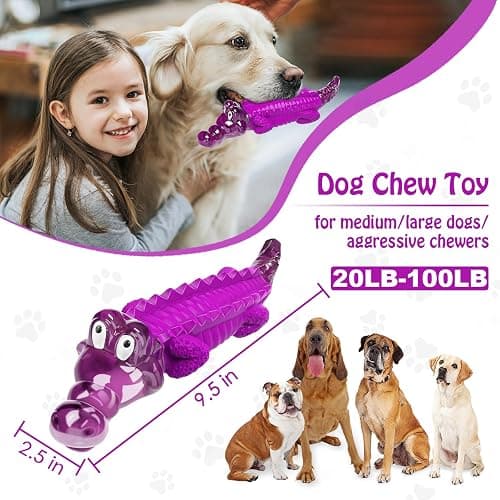 (1 Pack) Purple crocodile dog chew toy  thumbnail 2