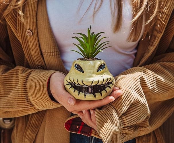 Disney The Nightmare Before Christmas Oogie Boogie 4-Inch Ceramic Mini Planter With Artificial Succulent thumbnail 2