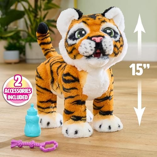 FurReal Gabby the Grow & Roar Interactive Plush Tiger | Grows from Cub to Big Cat, 100+ Sounds & Reactions, Ages 4 and Up thumbnail 6