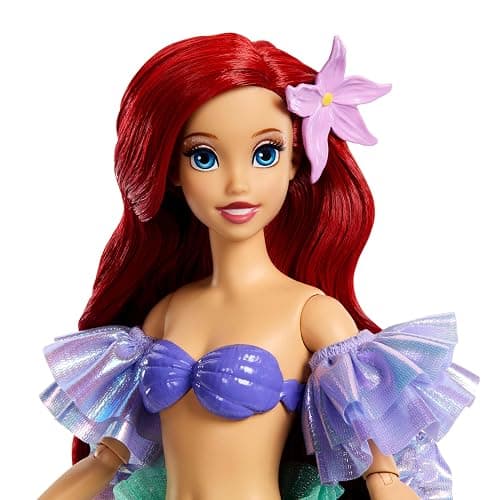 Mattel Disney Princess Mermaid Ariel Sparkling Collector Fashion Doll | 11" Tall, 11 Articulation Points, Posable Doll in Signature Look, Removable Tail & Sleeves, Long Hair & Hair Accessory thumbnail 3