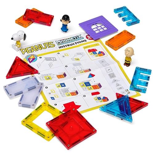 Cra-Z-Art Magnetix 3D Peanuts Charlie Brown and Friends Magnetic Building Tile Playset, Educational, STEM Toys for Ages 3+, 50 Pieces thumbnail 3