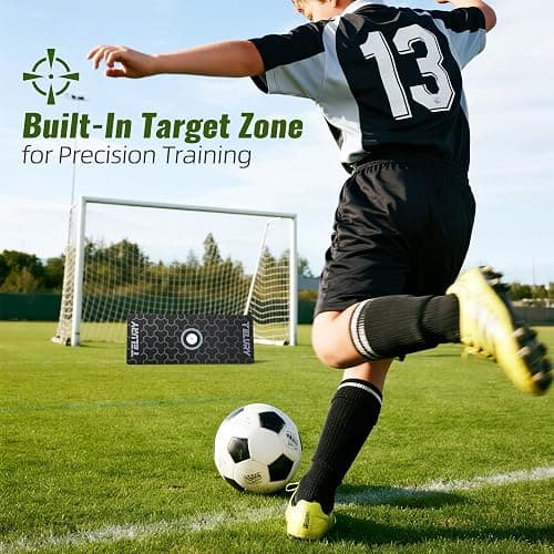 TELURY 4-Angle Soccer Rebounder Board, Portable Soccer Rebound Wall for Passing, First Touch & Shooting Training, Heavy Duty HDPE Kick Back Trainer thumbnail 7