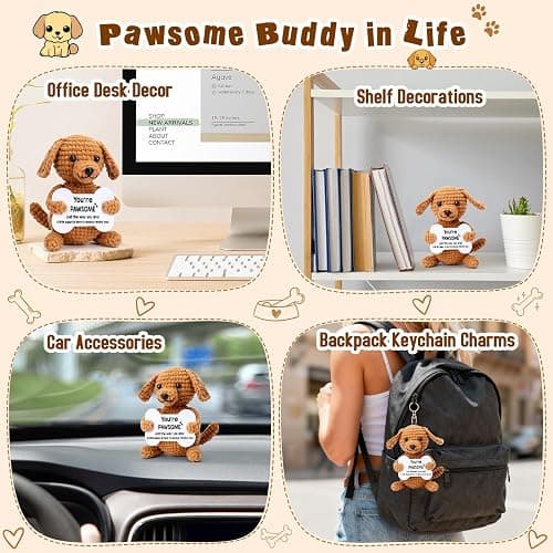 Funny Valentines Day Dog Gifts for Women Men Girls Boys, Valentines Birthday Gifts Ideas Cute Stuff Cool Things, Small Puppy Dog Stuffed Animals Plush, Mini Emotional Positive Desk Decor Accessories thumbnail 7