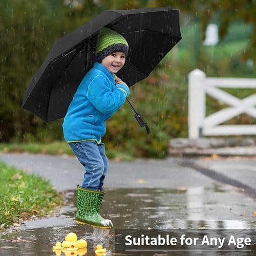 Seniny Windproof Travel Umbrella, Automatic Umbrellas for Rain, Portable & Compact Umbrellas for Backpack, Strong UV for Protection, Folding Small Sun Umbrella for Car, Walking thumbnail 5