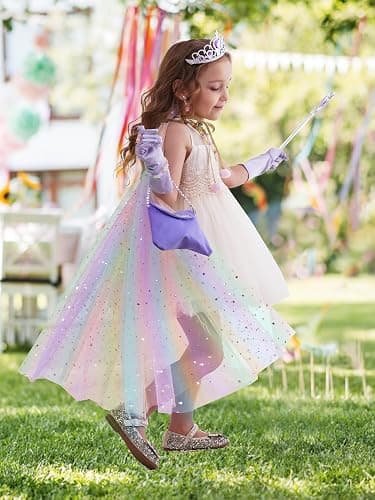 Fuzmo Light Up Princess Dress Up for Girls 3 4 5 6, Toddlers Dress Up Clothes, Princess Toy for Kids Birthday Gift thumbnail 8