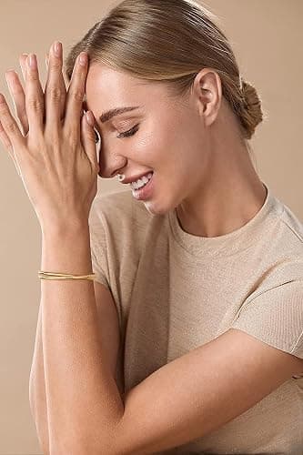 CLASSYZINT Silver/Gold Twisted Cuff Bracelet For Women Opening Chunky Cuff Bracelet Women thumbnail 4