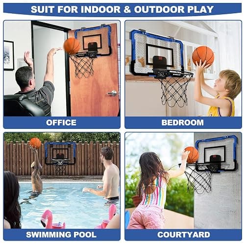 QDRAGON Basketball Hoop Indoor with Electronic Scorer, Mini Basketball Hoop with 3 Balls, Door Basketball Hoop Indoor Toys Gifts for Kid and Adult thumbnail 7