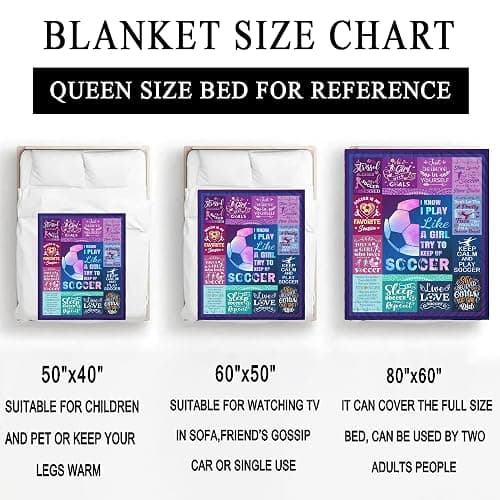 Soccer Blanket Gifts for Girls Ultra Soft Flannel Soccer Throw Blanket for Soccers Lover Player Team Soccers Gifts Stuff 50"x40" thumbnail 7