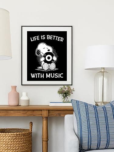 Life Is Better With Music Wall Art – 8x10 Unframed Cartoon Dog Poster – Fun Inspirational Artwork for Bedroom, Living Room, Dorm, Studio, or Office – Motivational Decor and Gift for Musicians & Fans thumbnail 9