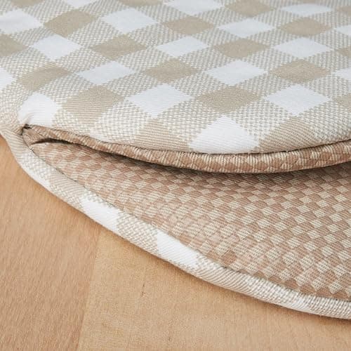 KitchenAid Gingham Mini Oven Mitt 2-Pack Set, Milkshake Tan, 5.5"x8" thumbnail 4
