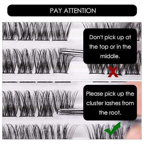120pcs Wimperns Cluster DIY Wimpern-Extensions Kit mit Applikator und Wimpernkleber und Versiegelung Falsche Wimpern Natürlicher Look C D Curl Länge Mix 10-16MM-DM27 thumbnail 5