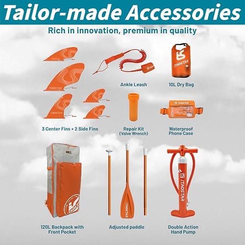 iTAOSTAR Pets 8'×29" / 11'×35" / 11'6"×34"/11'×34" Inflatable Paddle Board, One-Stop Premium SUP Accessories, Extra Wide Paddle Board for More Balance, Tailored Fins for More Fun thumbnail 5