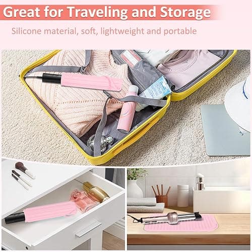 Quccefods Heat Resistant Mat Large Silicone Hot Hair Tools Holder for Curling Irons Flat Iron Hair Straightener Mat Portable Vanity Pad Accessories/Organizer thumbnail 7