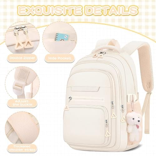 KBTYE Cute Girls Backpack for School Kids Travel College backpack for Women | Lightweight Bookbags for Teen Aesthetic Laptop Bagpack thumbnail 5