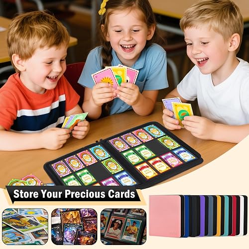 12 Pocket Zipper Trading Card Binder, 720 Large Capacity Side Loading Non-Ring Card Album, Double Sided Acid-Free Card Protector Binder for TCG, MTG, Sport Card, Yellow thumbnail 7