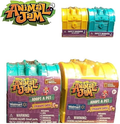 Animal Jam Set of 2 Blind Bag Treasure Chest Adopt A PET Walmart Exclusive. - Image 1