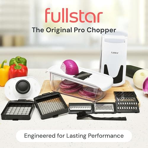 Fullstar The Original Pro Chopper - Vegetable Chopper and Spiralizer, Food Chopper with Container, Fruit Slicer, Kitchen Gadgets & Gifts, Home Essentials (8 in 1, White) thumbnail 3